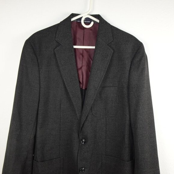 Hart Schaffner Marx Sport Jacket Men's 44R Size L Gray Executive Office Classic - Picture 2 of 8
